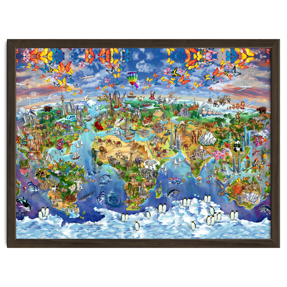 World Wonders Illustrated Map