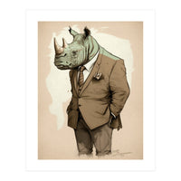 Dapper Rhino Fashion Sketch (Print Only)