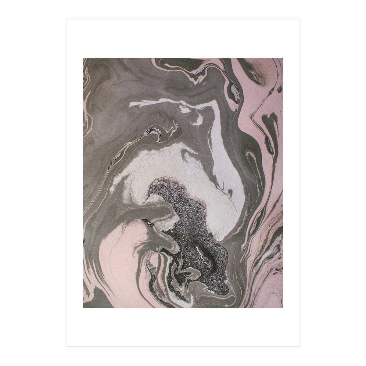 Pink and gray marbled paper  (Print Only)