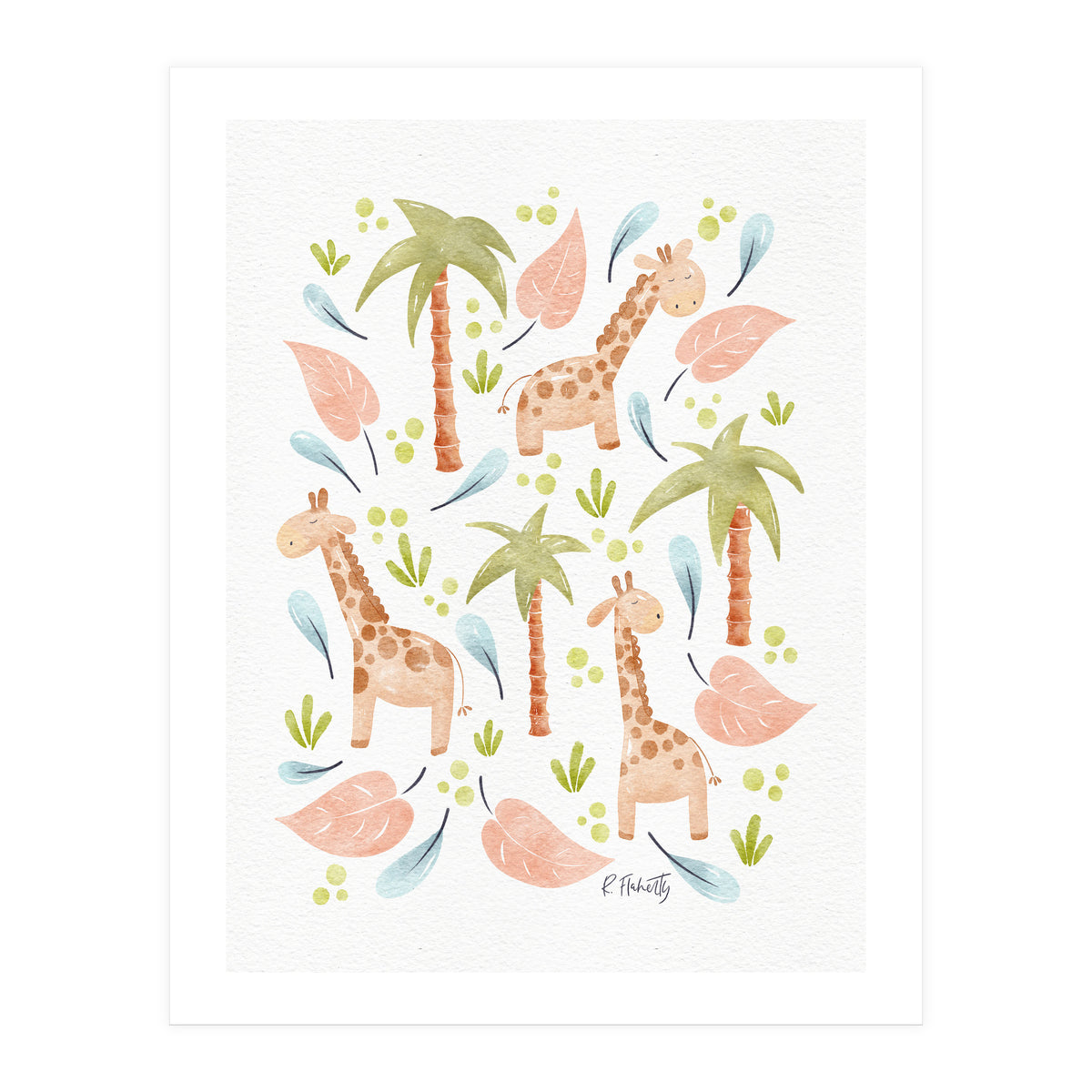 Jungle Giraffes | Pastel (Print Only)