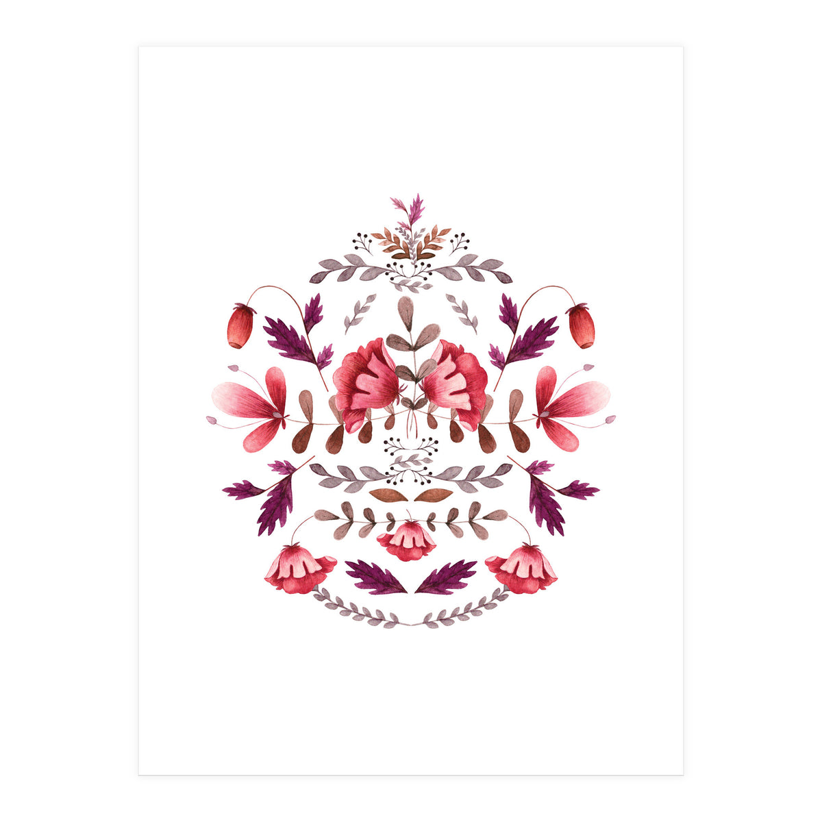 Scandinavian Folk Art Flowers (Print Only)
