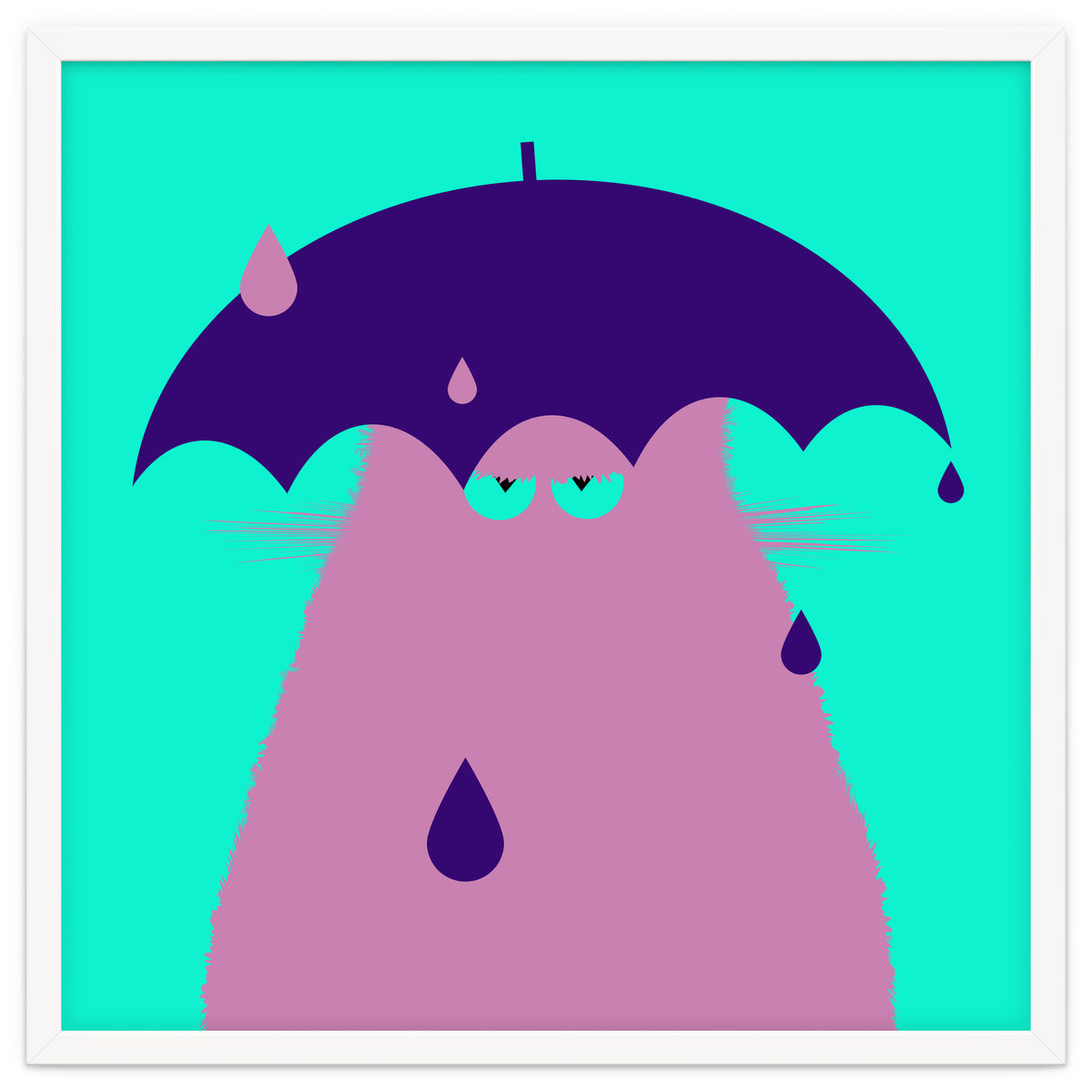 Lilac Cat With Umbrella