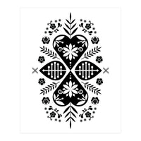 Scandinavian Folk Pattern Monochrome (Print Only)