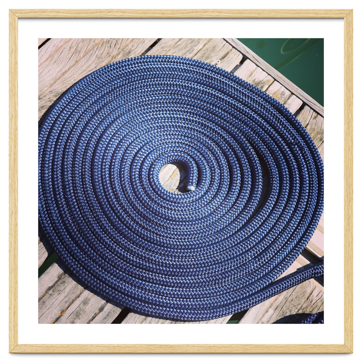 Blue rope coil