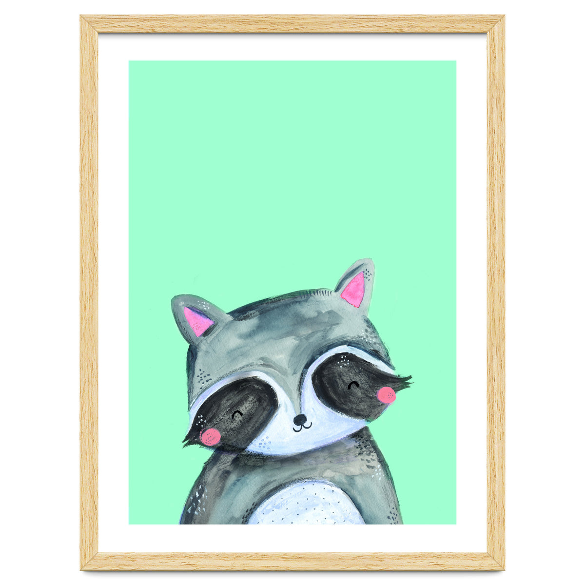 Woodland Racoon On Mint