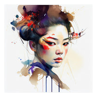 Watercolor Modern Geisha #1 (Print Only)