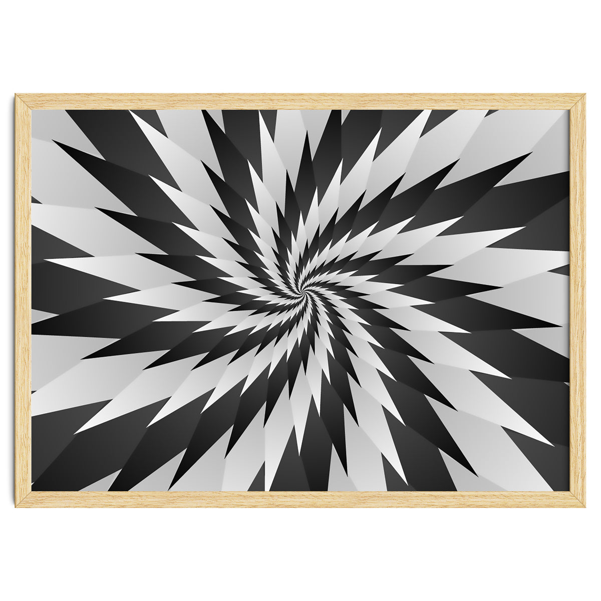 3D Abstract Swirl Monochrome Art