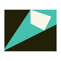 Geometric Shapes No. 72 - turquoise, white & black (Print Only)