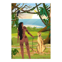 Boho Girl with Cheetah (Print Only)