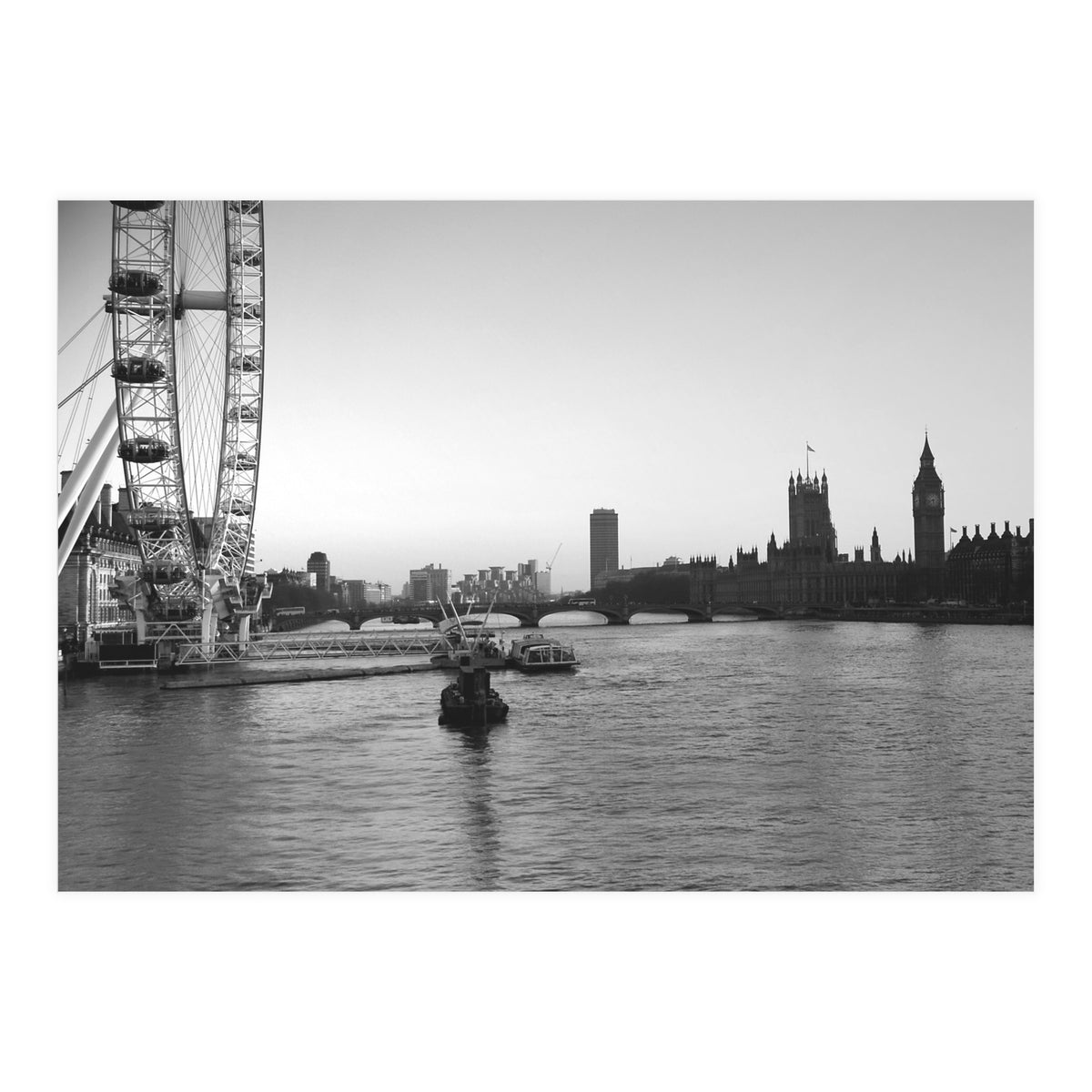 London River Thames, Big Ben House of Parliament  (Print Only)