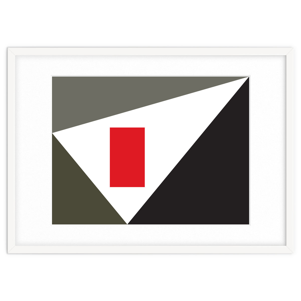 Geometric Shapes No. 86 - grey & red