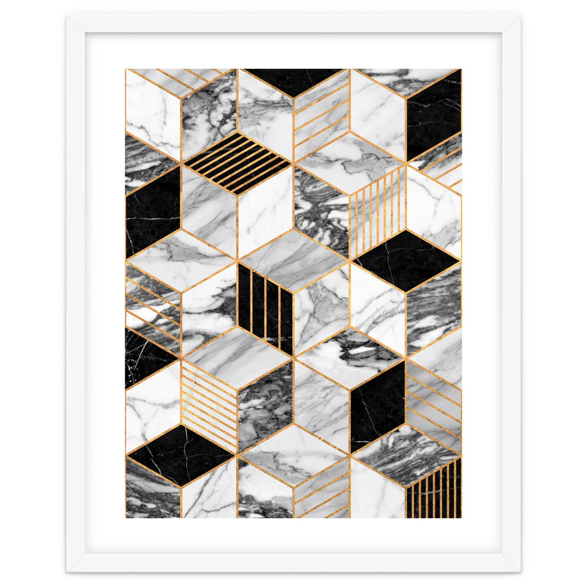 Marble Cubes 2 - Black and White