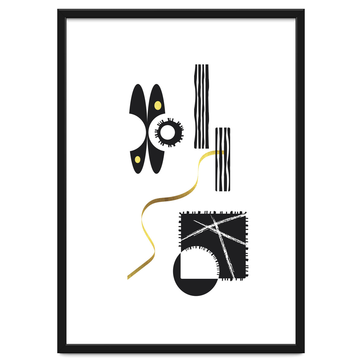 Black & White Abstract No. 3 | gold