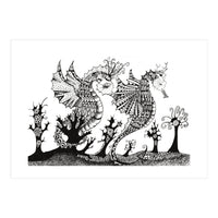 Seahorse Dragons Mystical Home (Print Only)