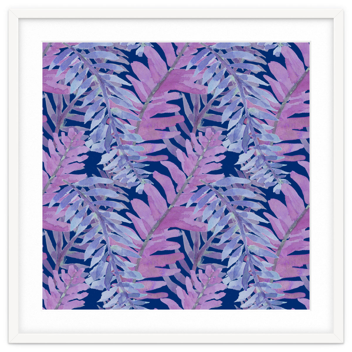 Woodland Ferns in Blue