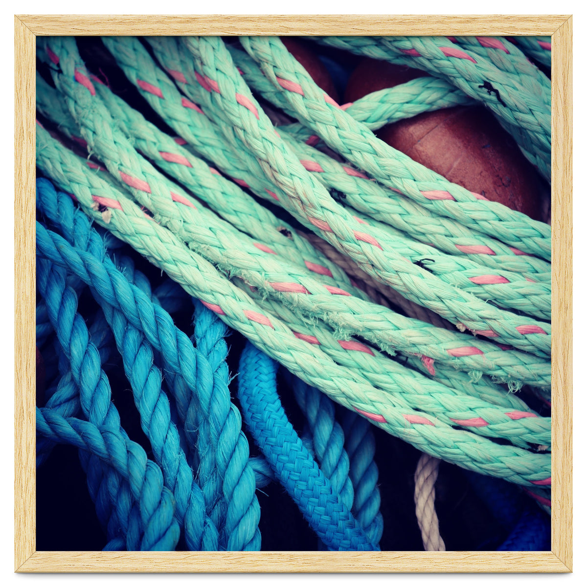 fishing ropes: blue and green