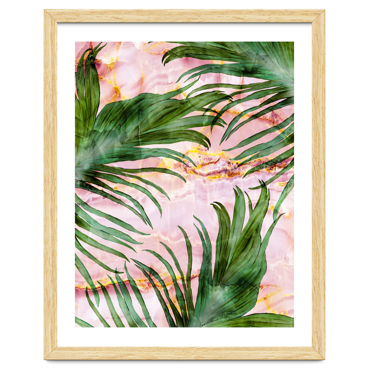 Palm leaf on marble 01