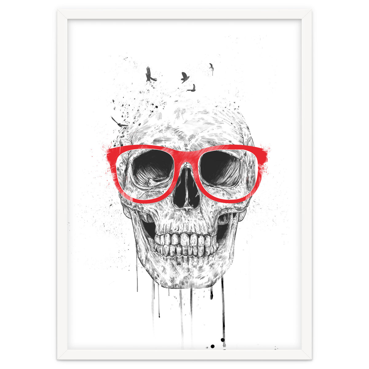 Skull With Red Glasses