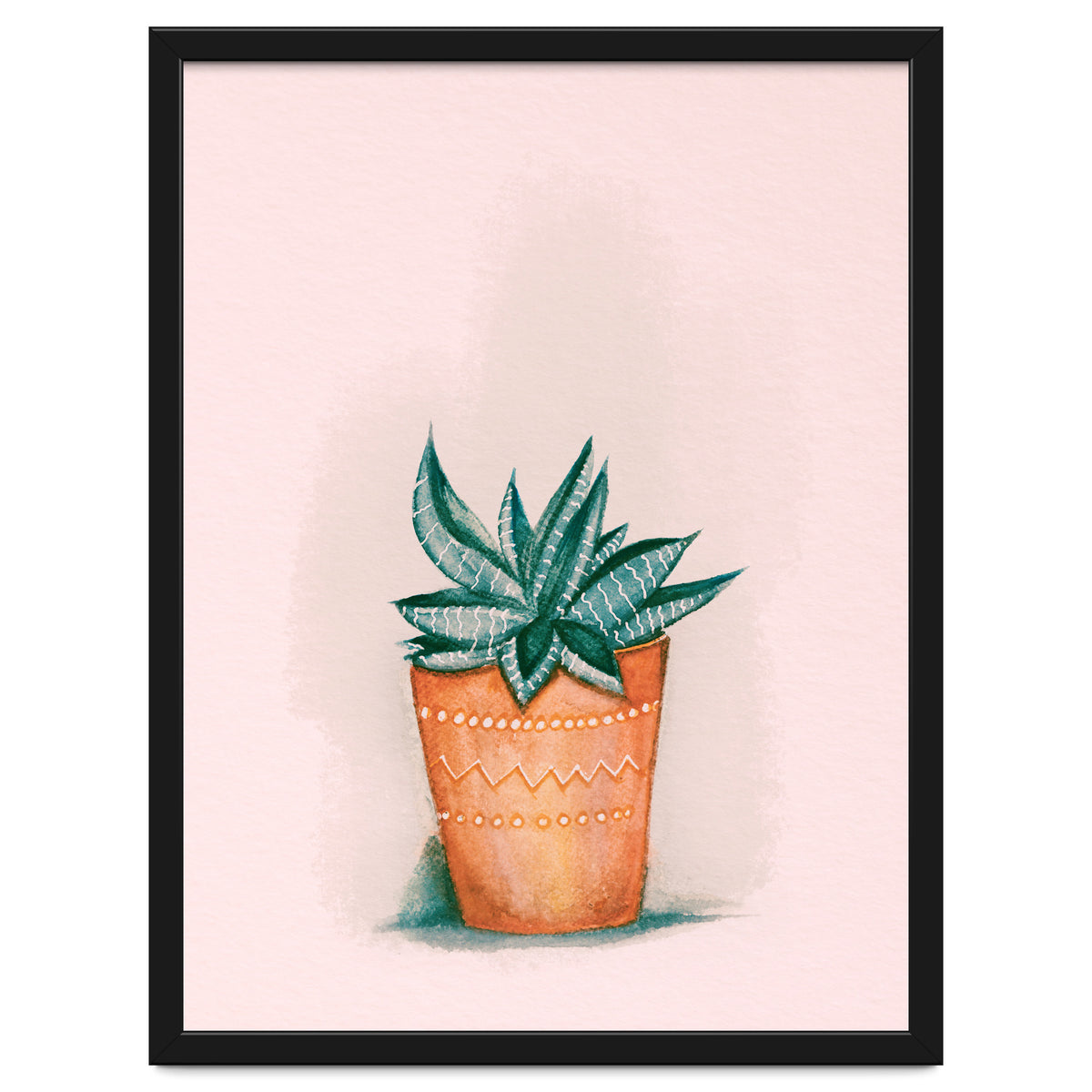 Aloe in orange pot