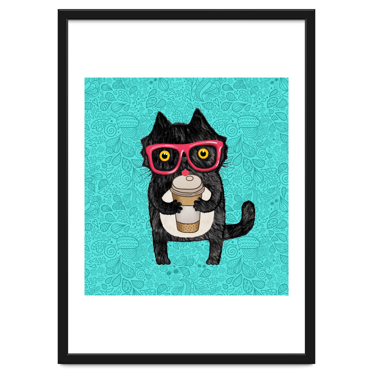 Cute Coffee cat and doodles