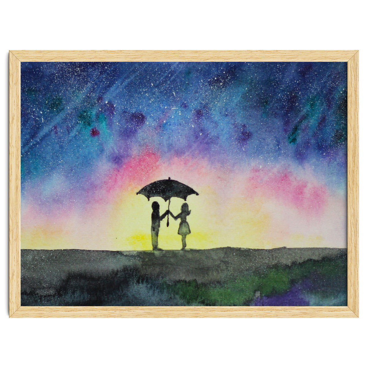 Under the star rain || watercolor