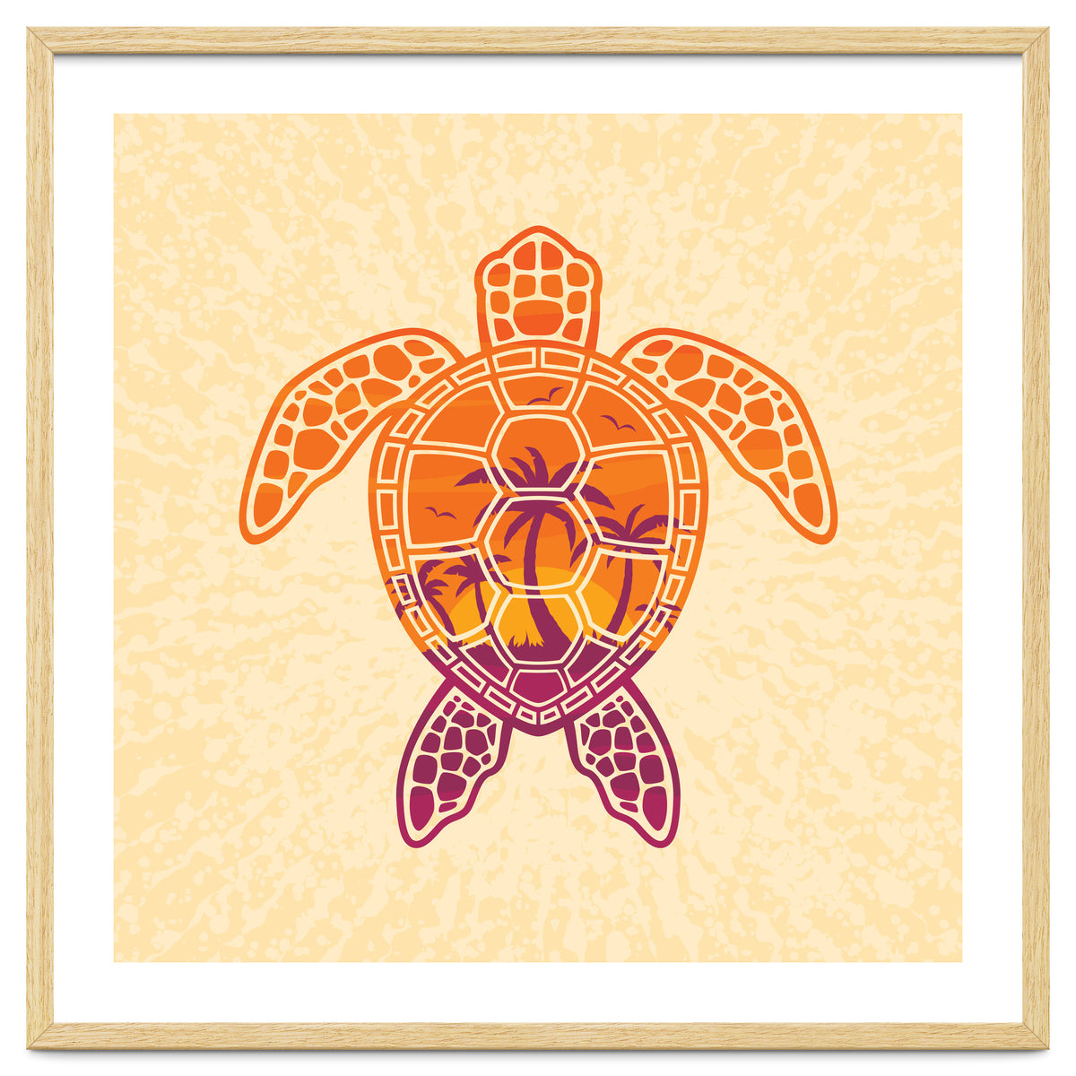 Tropical Sunset Sea Turtle Design
