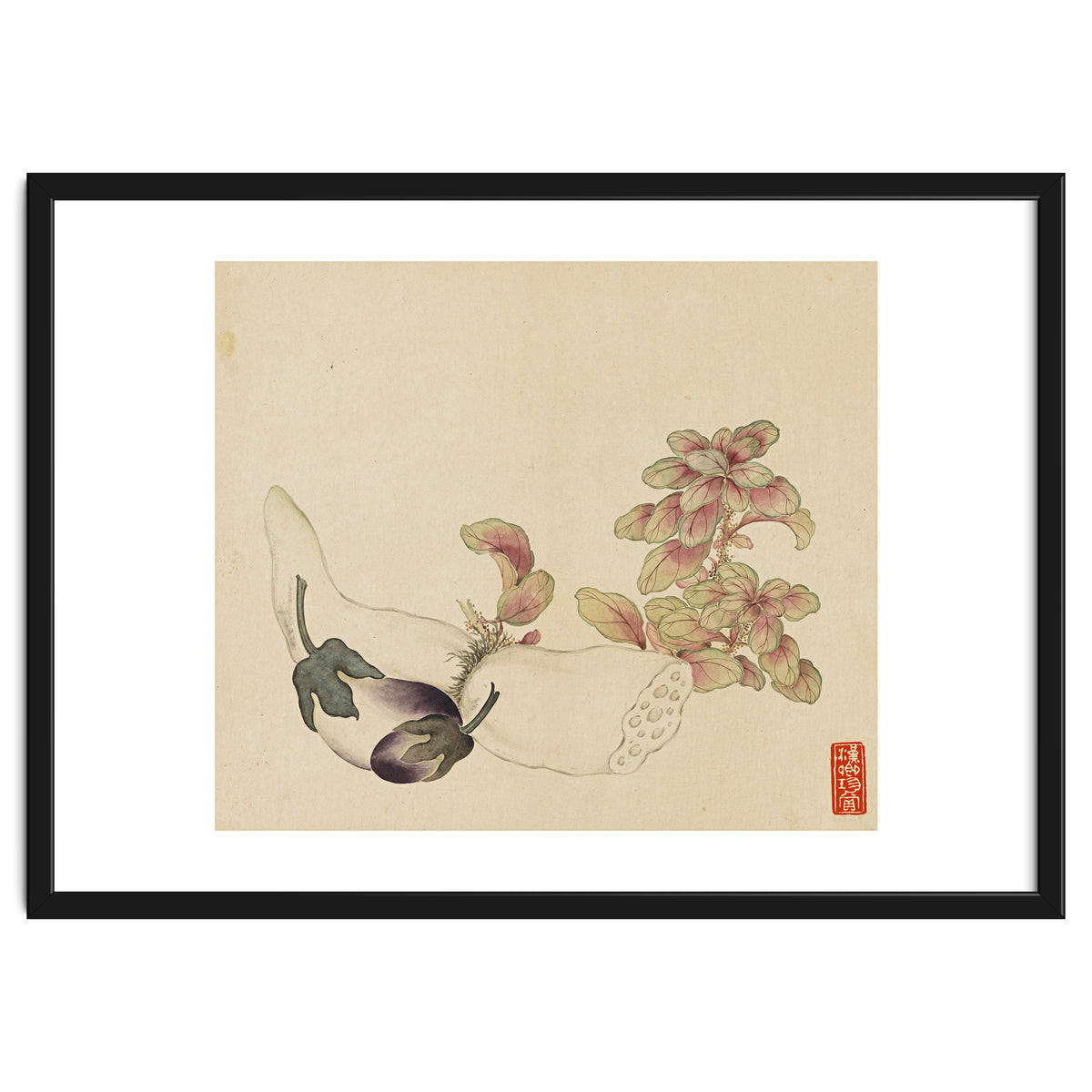 Wang Chengyu ~flowers, Vegetables, Fruits, Eggplant, Lotus Root