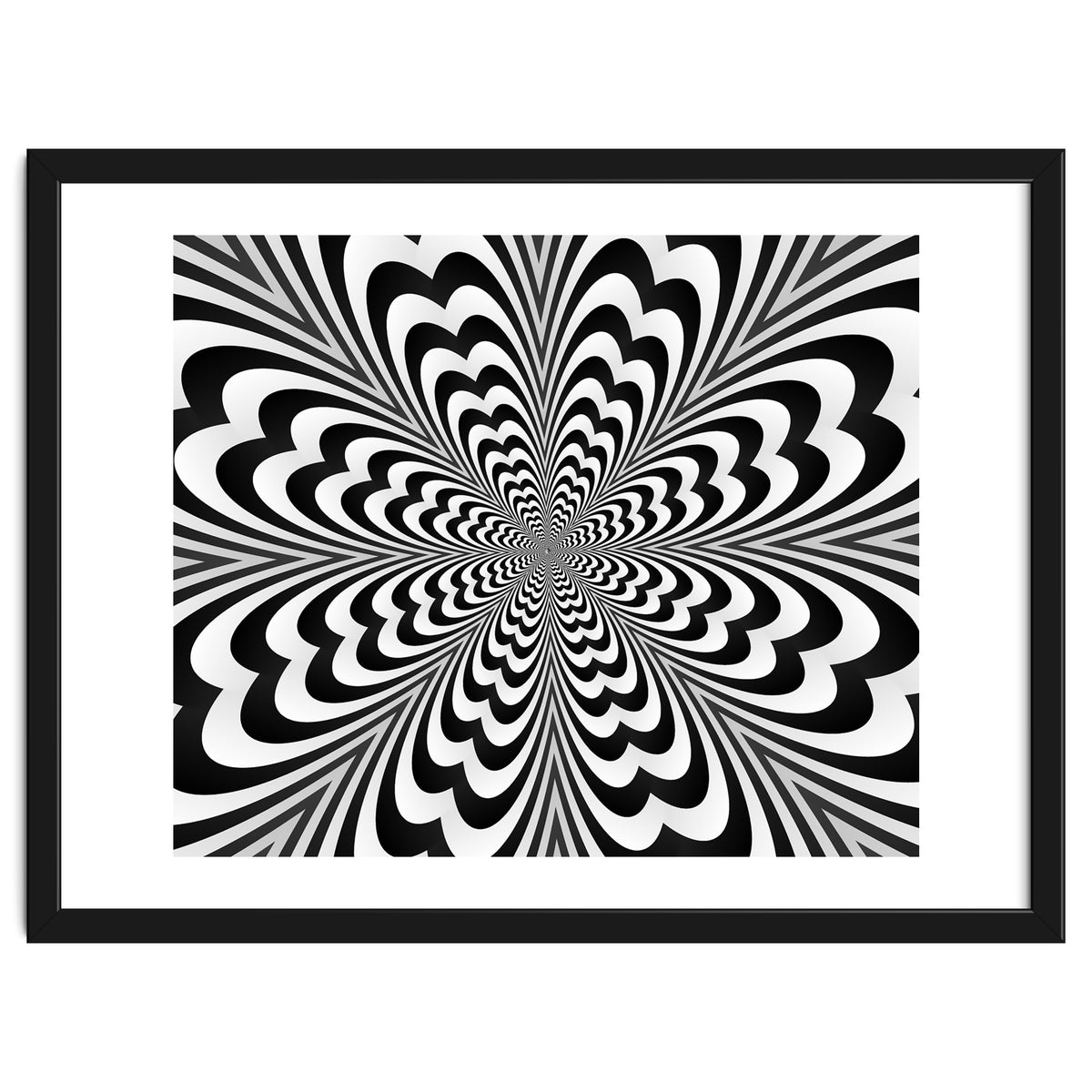 Abstract Spiral Black And White Optical Illusion