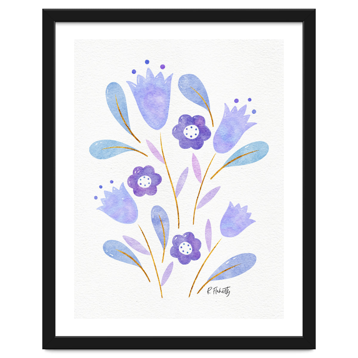 Watercolour Tulips | Purple