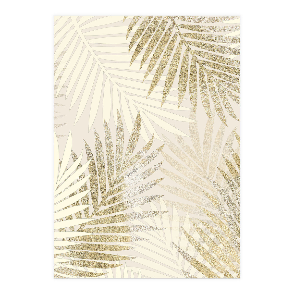 Relaxing Palms-Gold (Print Only)
