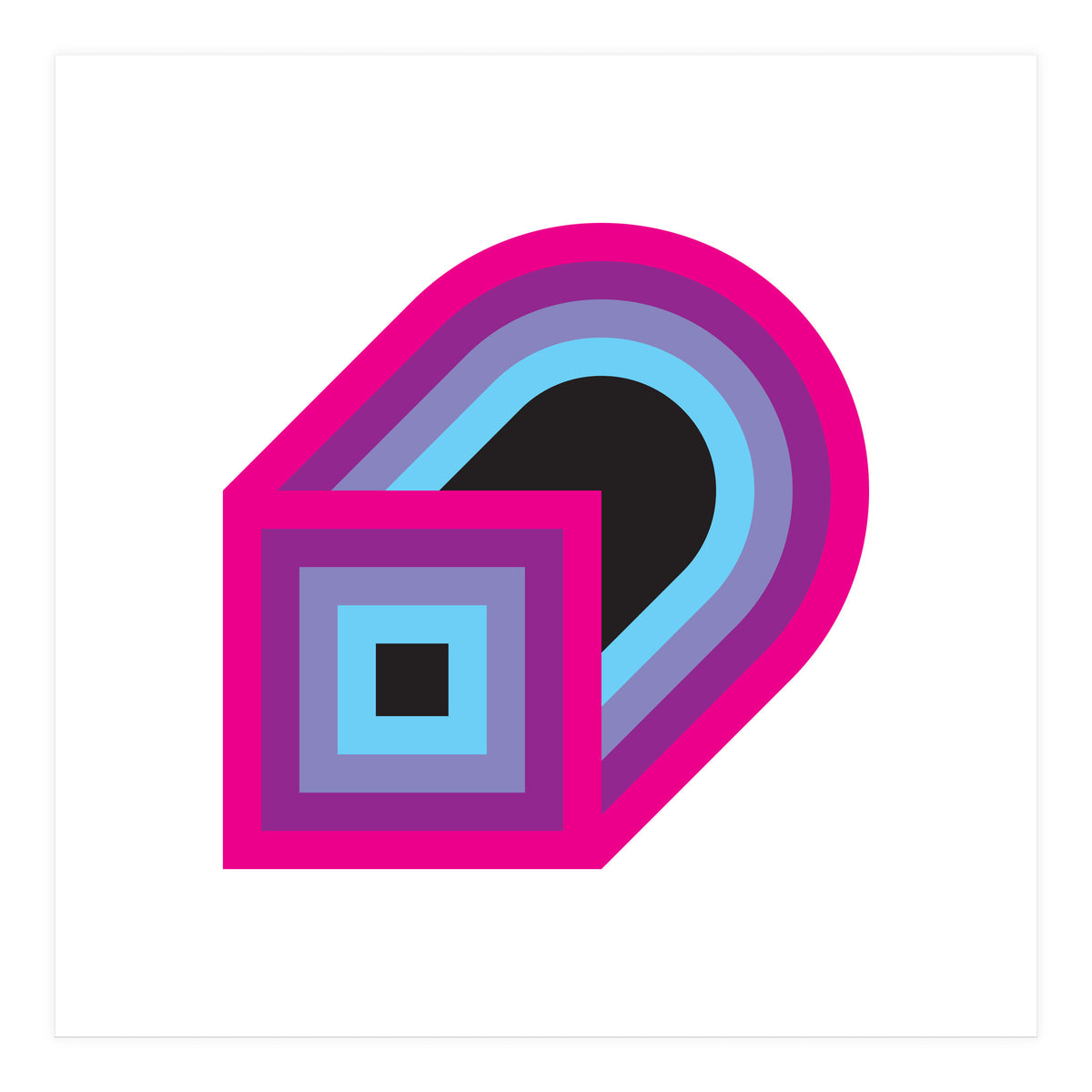 Geometric Shapes No. 41 - purple, blue & lilac (Print Only)