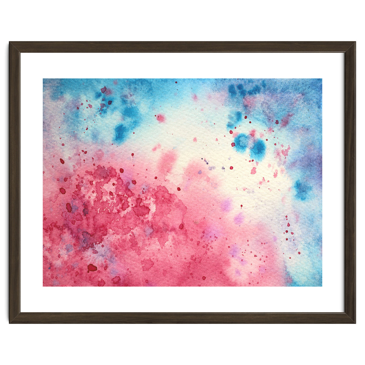 When pink meets blue || abstract watercolor