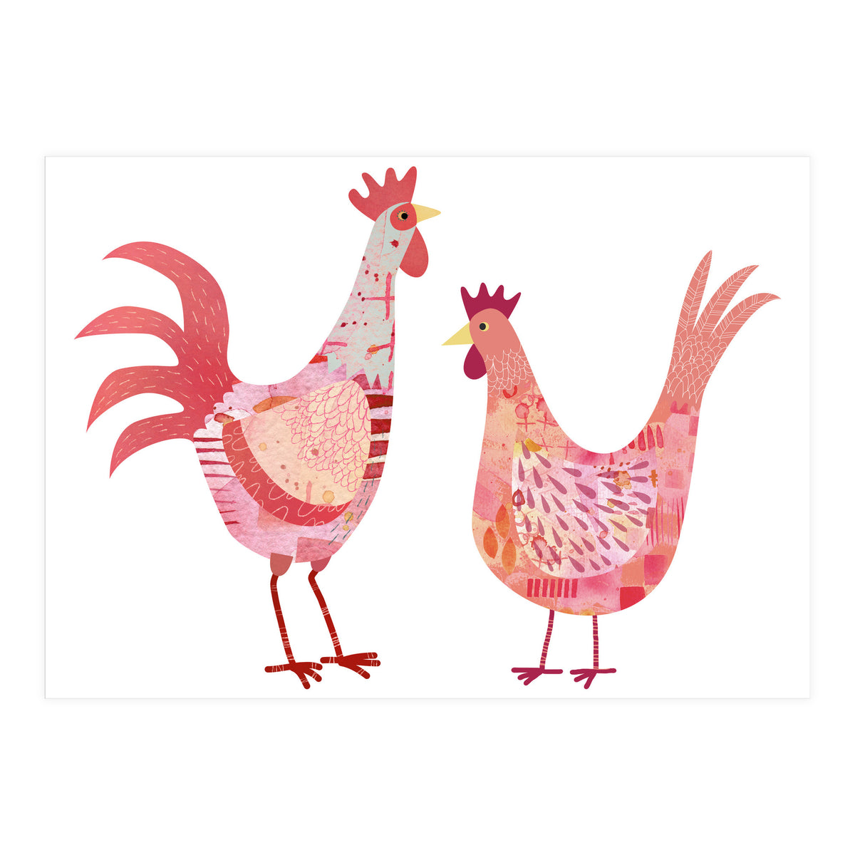 Hen And Cockerel (Print Only)