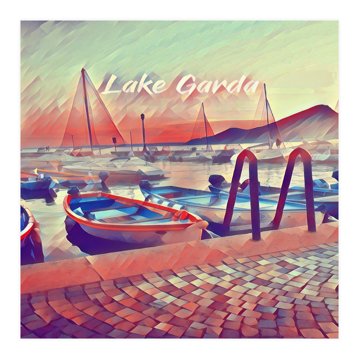 Boats On Lake Garda (Print Only)