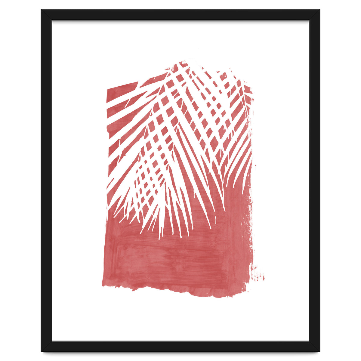Palm Leaves On Red