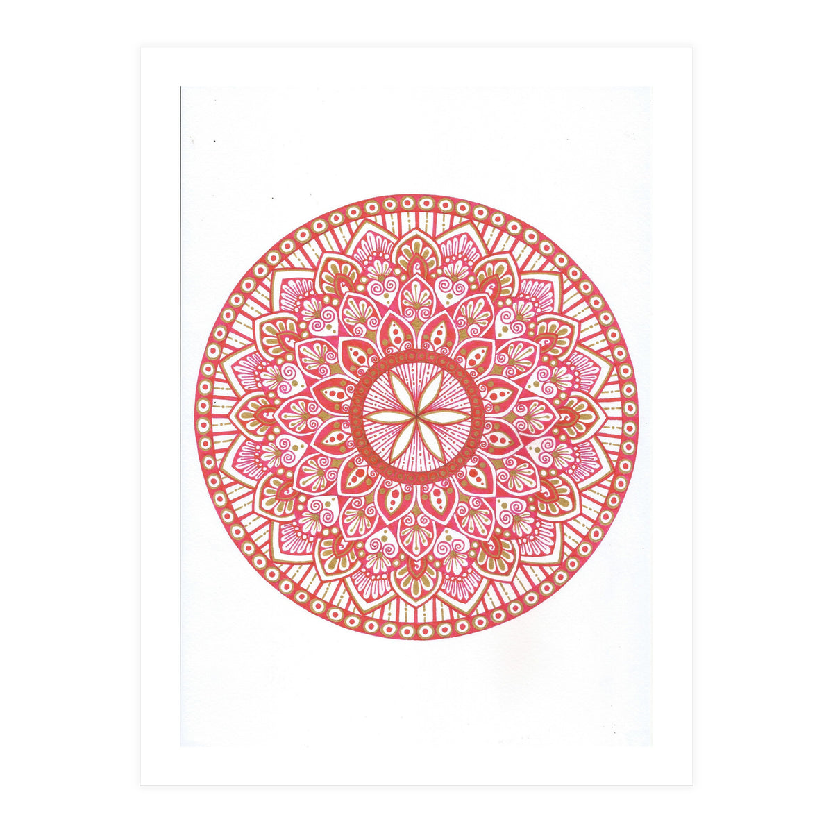 Red & Gold Mandala (Print Only)