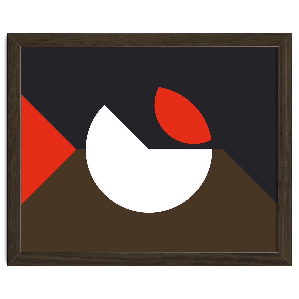 Geometric Shapes No. 10 - brown, dark blue & red