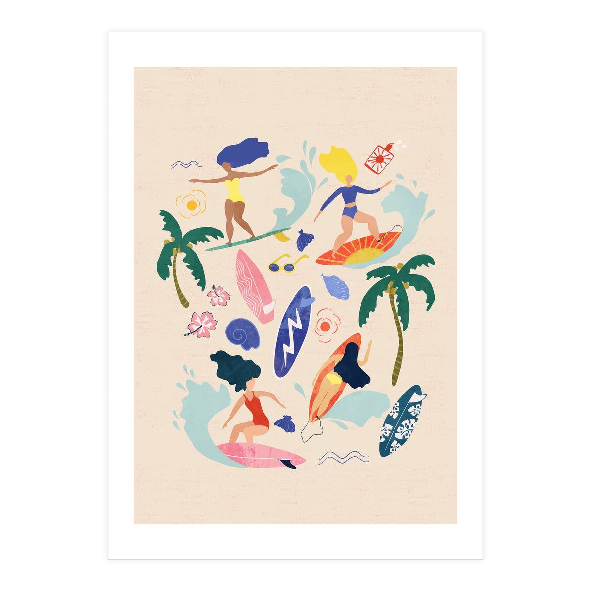 Surfing Girl Light (Print Only)