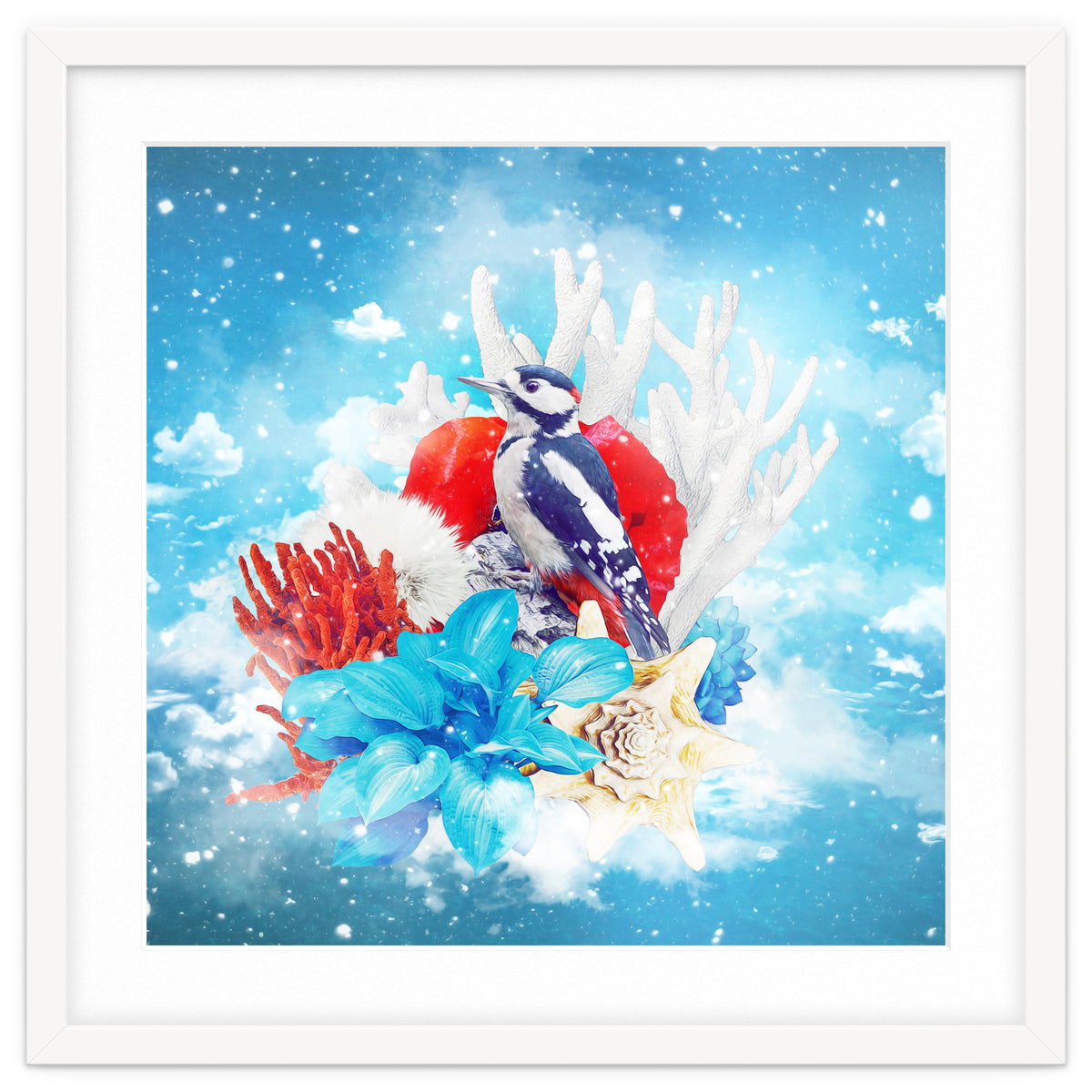 Floral Woodpecker In Winter