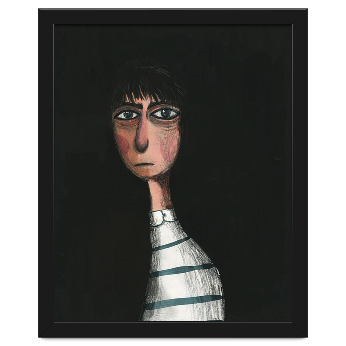 Seated Woman In Stripes