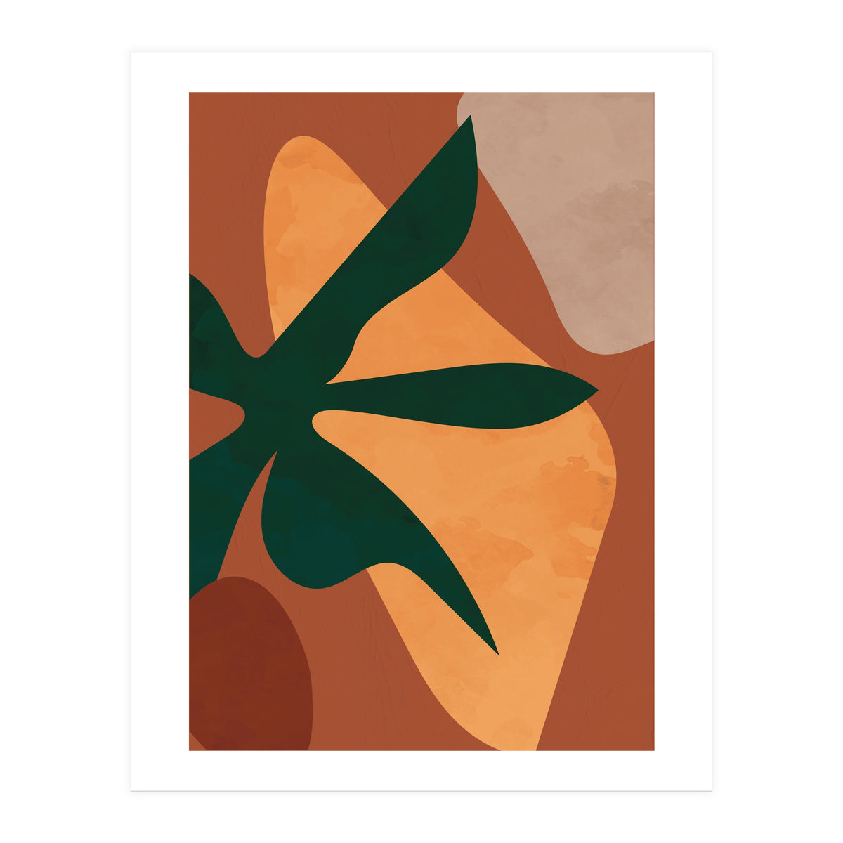 Abstract Bohemian Terracotta Plant (Print Only)