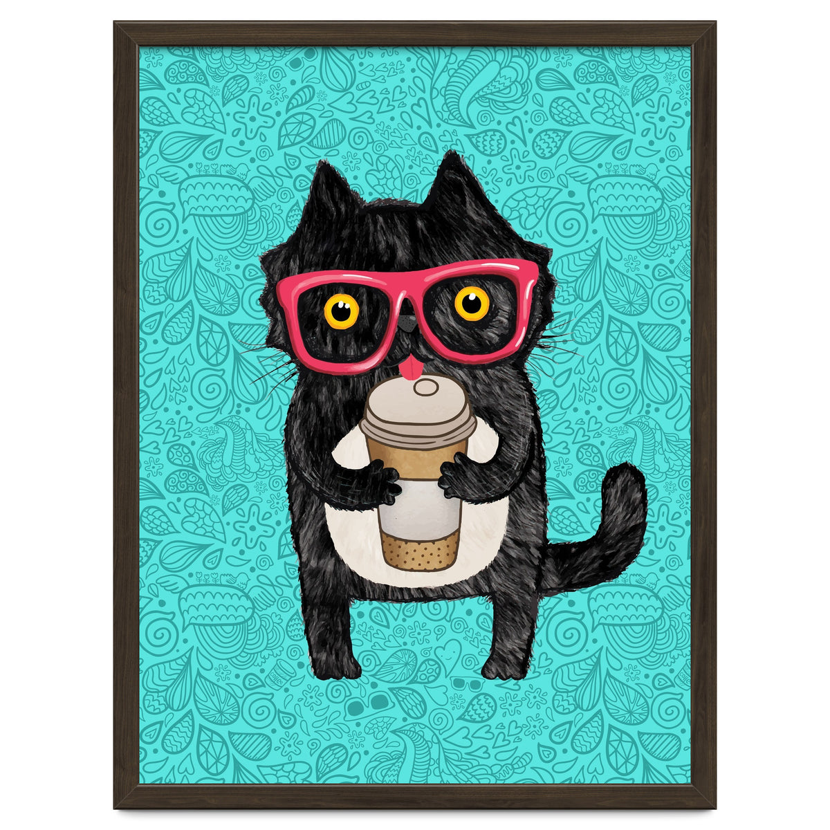 Cute Coffee cat and doodles