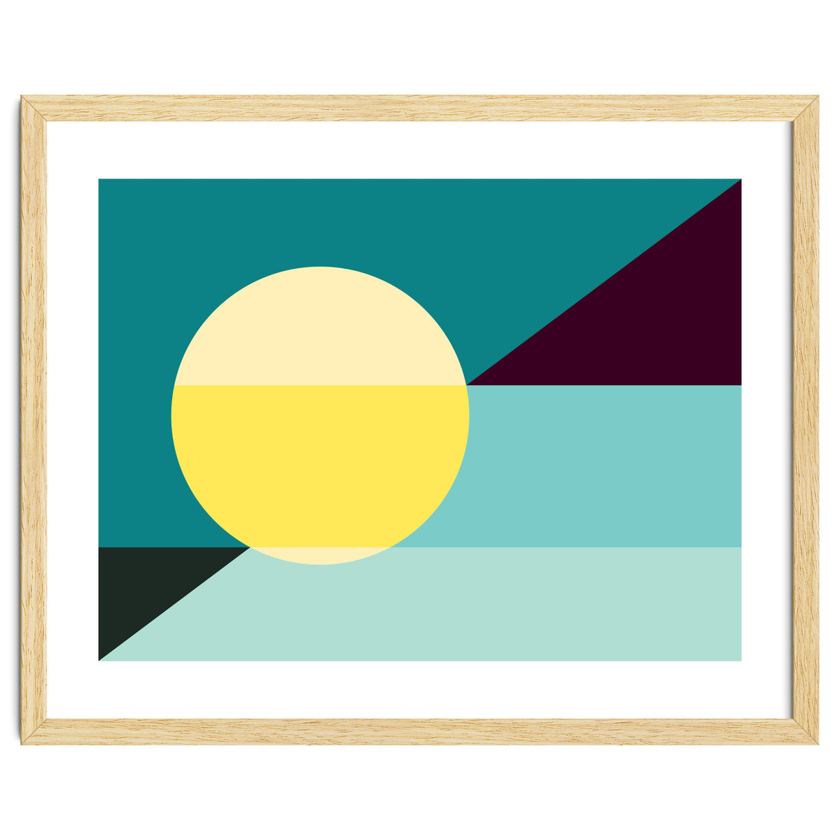 Geometric Shapes No. 3 - teal, purple & yellow