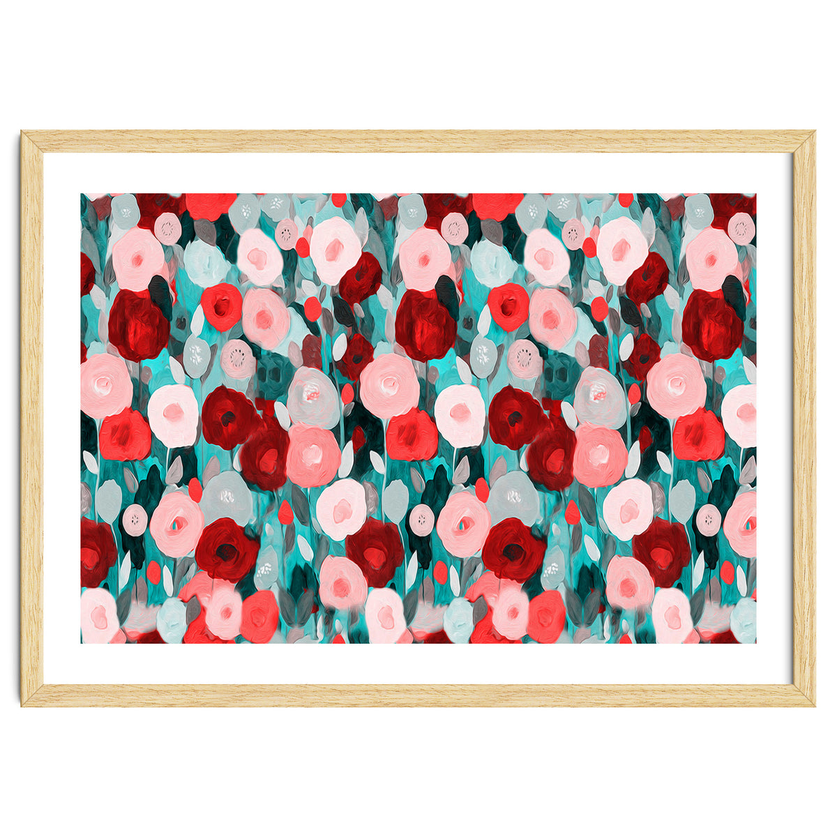 Abstract flower garden acrylic painting