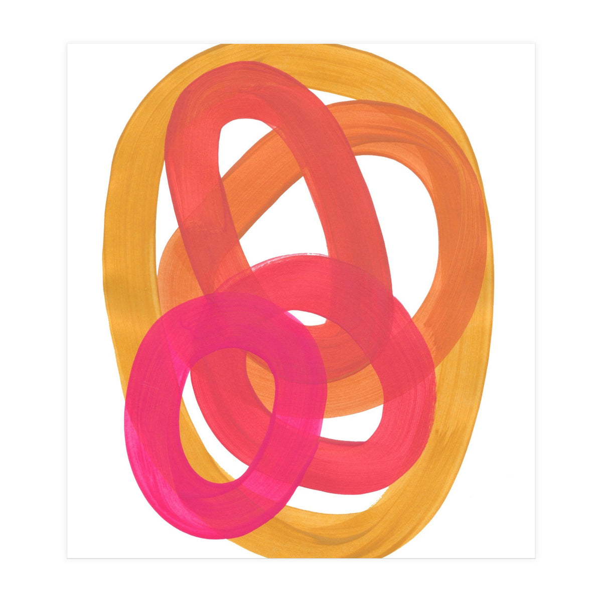 Warm Candy Colors Magenta Yellow Nesting Circles Ombre (Print Only)