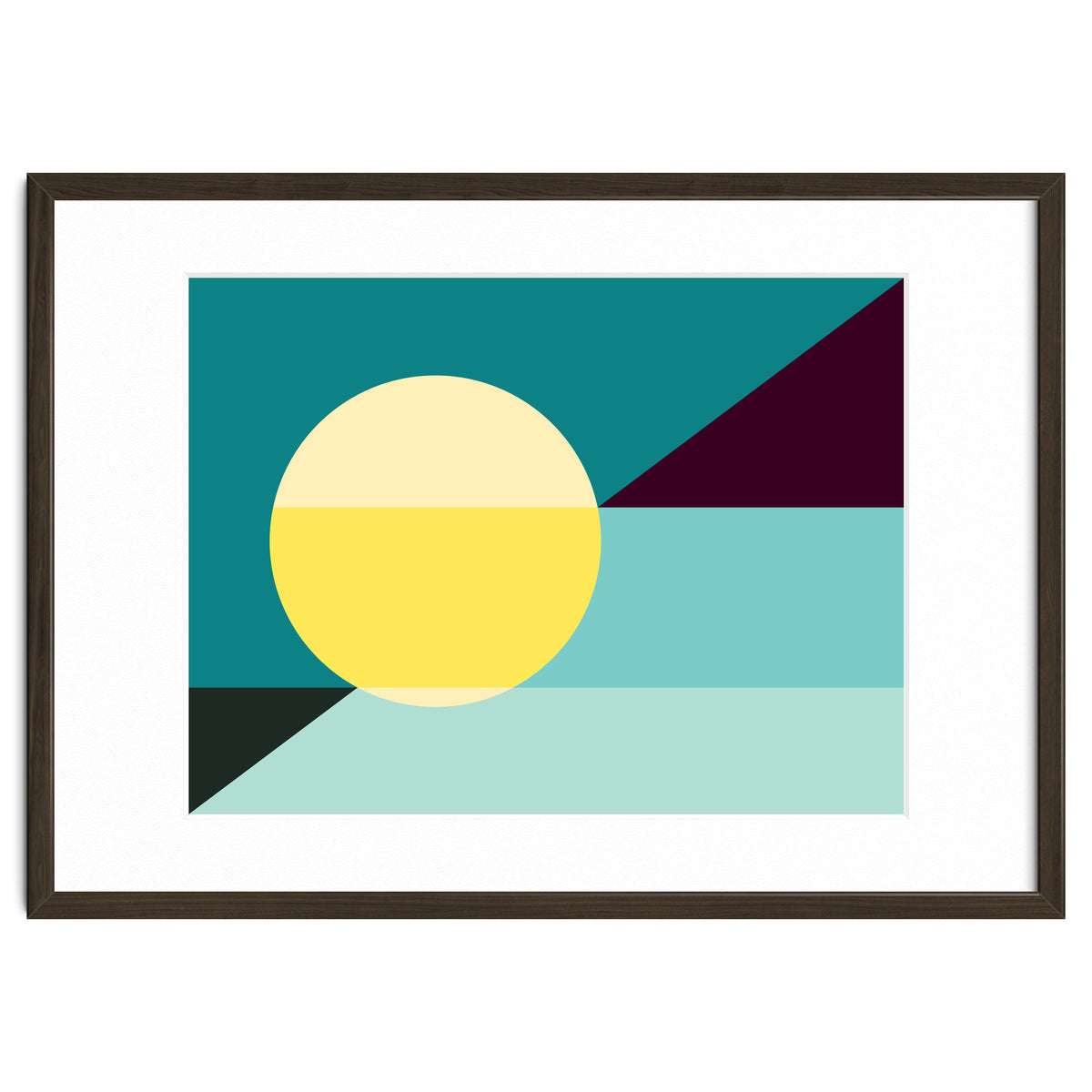 Geometric Shapes No. 3 - teal, purple & yellow