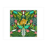 Cheetah Couple Illustration, Wild Cat Jungle Nature, Mandala Painting, Wildlife Tropical Tiger	 (Print Only) thumbnail