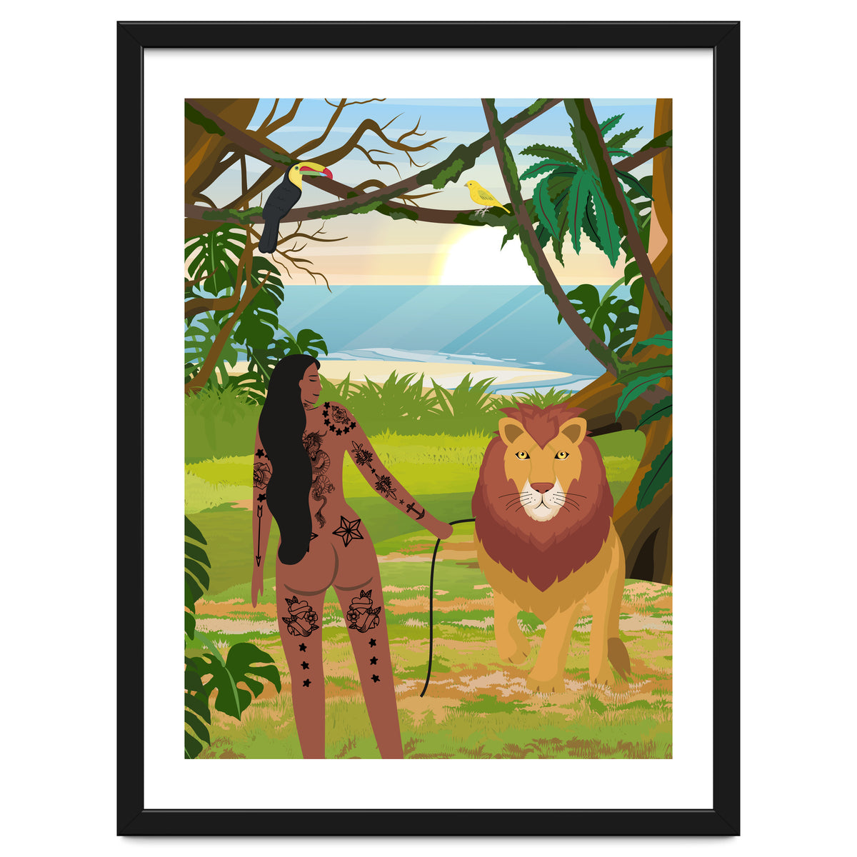 Boho Girl with Lion