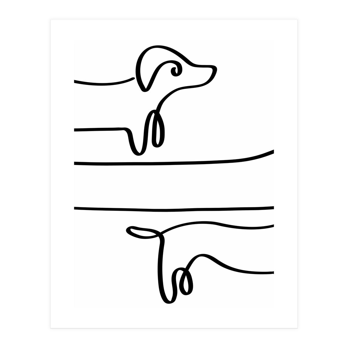 One Line Art Dachshund  (Print Only)