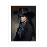 Gothic Cowgirl Moody Dark Painting  (Print Only)